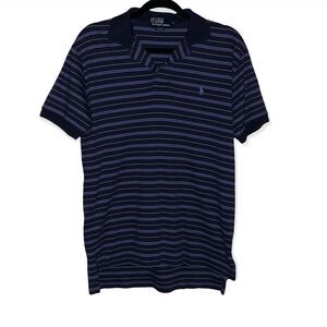 Men's Polo Ralph Lauren Navy Blue Striped Polo Shirt